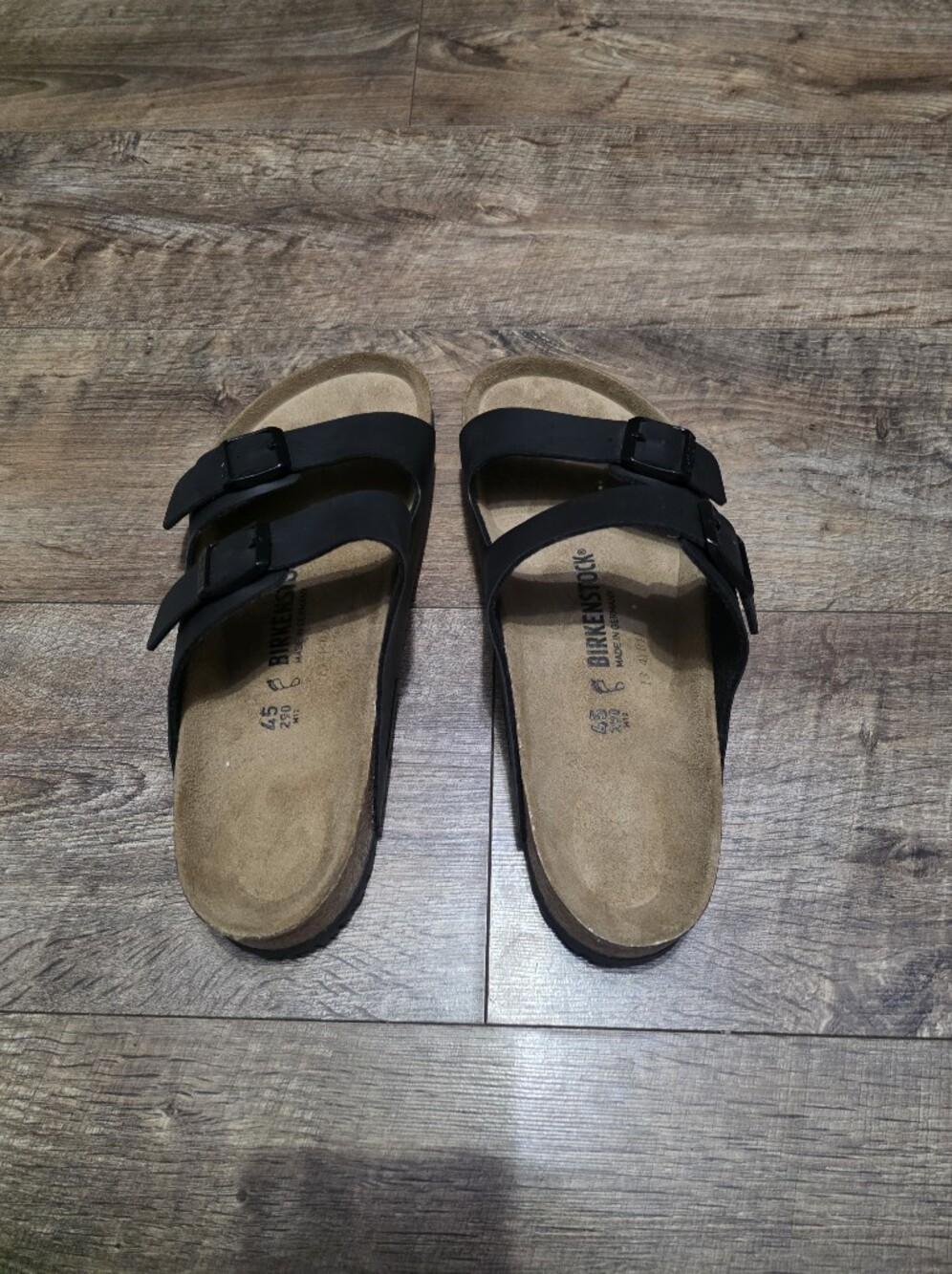 Birkenstock Black Two-Buckle Sandals with Suede Footbed Men Size 12 - Picture 12 of 12
